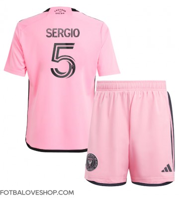 Inter Miami Sergio Busquets #5 Dětské Domácí Dres 2024-25 Krátký Rukáv (+ trenýrky)